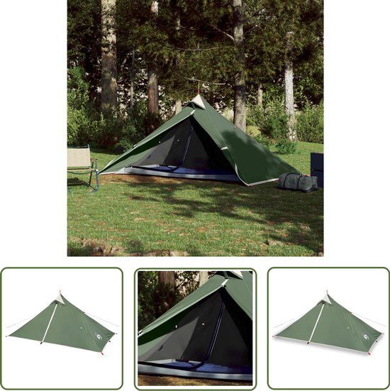 vidaXL Tipi Tent - Kampeertent - Hangende tipi tent 1-persoons waterdicht groen - 1 Persoons Tent - Compacte Tent - Waterdichte Tent van Merkloos