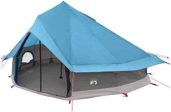 vidaXL - Tipi - Tent - met - dak - Blauw - 700 - x - 700 - x - 395 - cm - Polyester - en - Staal