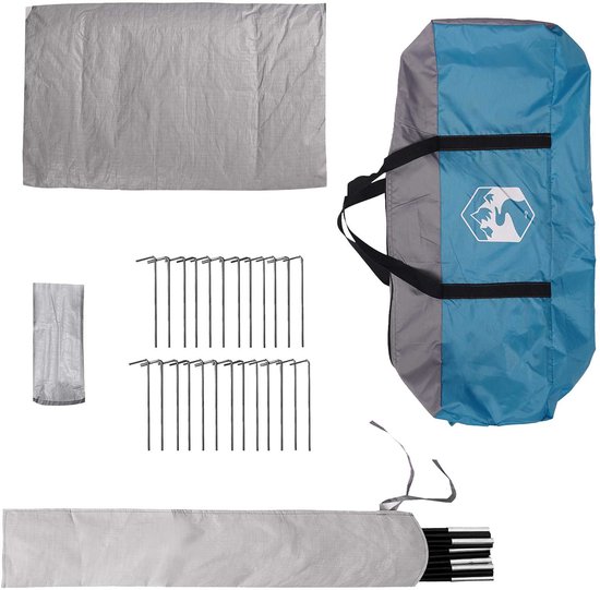 vidaXL - Tipi - Tent - met - dak - Blauw - 800 - x - 800 - x - 430 - cm - Polyester - en - Staal