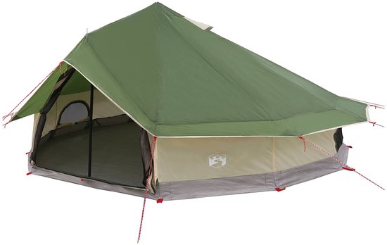 vidaXL - Tipi - Tent - met - dak - Groen - 800 - x - 800 - x - 430 - cm - Polyester - en - Staal