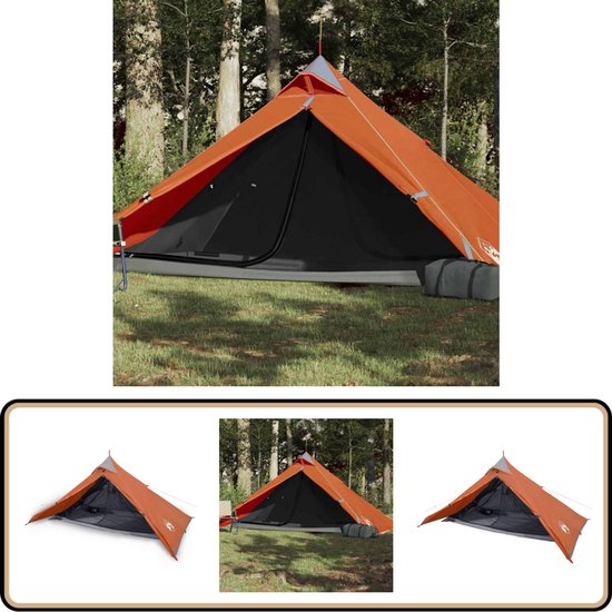 vidaXL Tipitent - 1-persoons - Waterdicht - Oranje Tent - Tipi Tent - Campingtent - Kampeertent - Één Persoons Tent van VidaXL