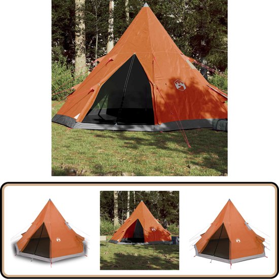 vidaXL Tipitent - 4-persoons - Waterdicht - Oranje Tent - Familietent - Tipi Tent - Campingtent - Outdoor Tent van Vidaxl