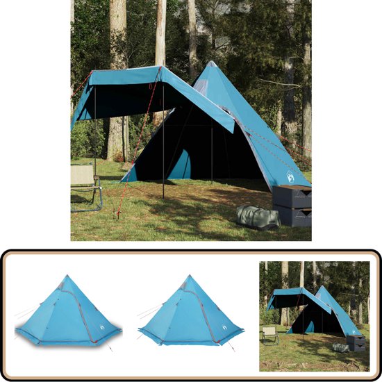vidaXL Tipitent 5-persoons - Waterdicht - Blauw Tipitent - Kampplaats - Outdoor - Campingtent - Familietent van Vidaxl