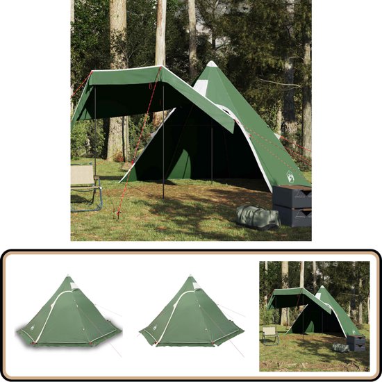 vidaXL Tipitent 5-persoons waterdicht groen Tipitent - Tent - Campingtent - Buitenterrein - Familieweekend van Vidaxl