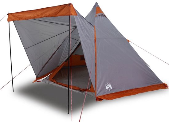 vidaXL - Tipitent - 6-persoons - waterdicht - grijs van vidaXL