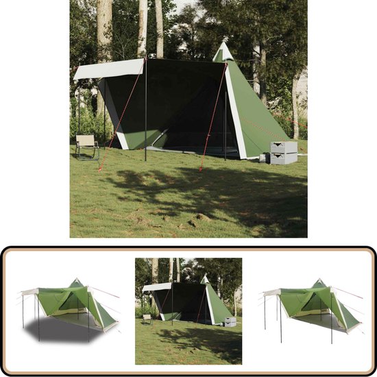 vidaXL Tipitent 6-persoons waterdicht groen Kampeertent - Tipi Tent - Familietent - Buitentent - Groene Tent van VidaXL