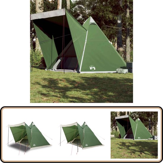 vidaXL Tipitent - 6-persoons - Waterdicht - Groen Tipitent - Tent - Campingtent - Familietent - Zes Persoons Tent van Vidaxl
