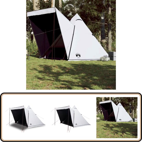 vidaXL Tipitent - 6-Persoons - Waterdicht - Wit Kampeeruitrusting - Familietent - Tipi Tent - Outdoor Leven - Camping Accessoires van Vidaxl