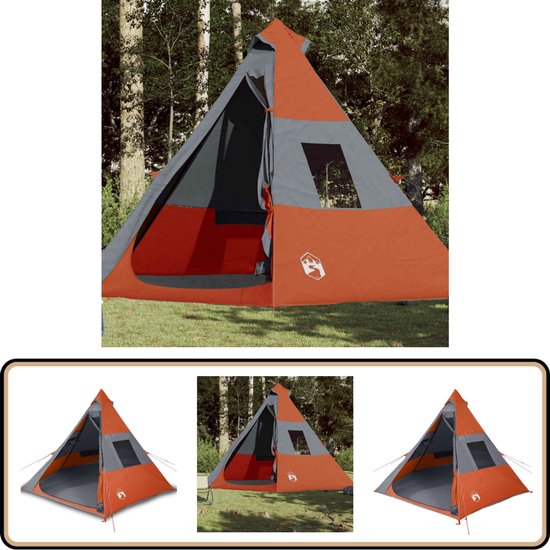 vidaXL Tipitent 7-persoons - Oranje - Waterdicht Tipitent - Tent - Campingtent - Vouwtent - Buitenshuis van Vidaxl