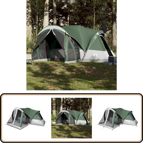 vidaXL Tipitent - 8-persoons - Waterdicht - Groen Kampeeruitrusting - Campingtent - Tipi Tent - Familietent - Outdoorleven van VidaXL