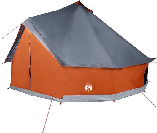 vidaXL - Tipitent - voor - gezin - 12-persoons - waterdicht - grijs - en - oranje van vidaXL