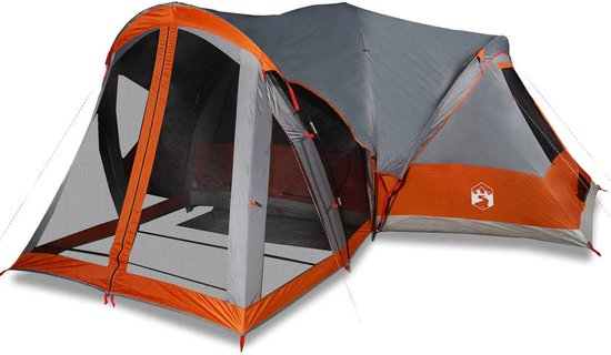 vidaXL - Tipitent - voor - gezin - 8-persoons - waterdicht - grijs - en - oranje van vidaXL