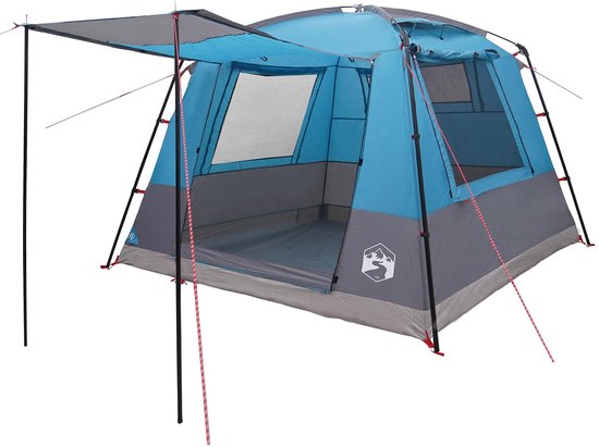 vidaXL - Toilet - Tent - Blauw - 10-persoons - 185T - Polyester - met - PU - Coating van Merkloos