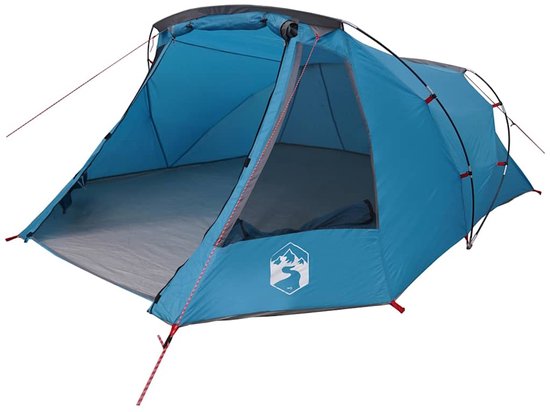 vidaXL - Tunnel - Tent - 3-Person - 3-persoons - Blauw - en - Grijs