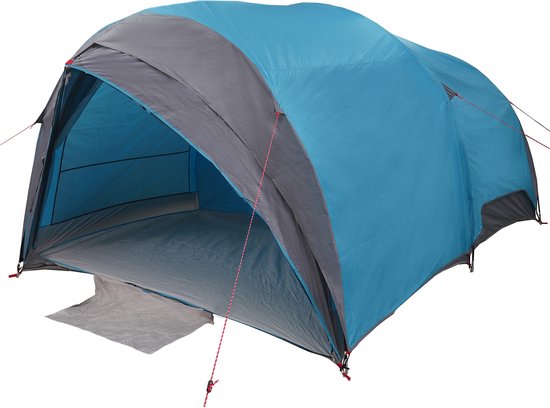 vidaXL - Tunnel - tent - met - dak - met - opslag - Blauw - 410 - x - 285 - x - 198 - cm - taft van Merkloos