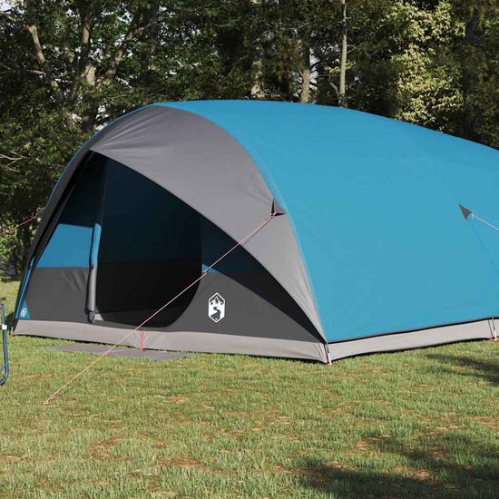 vidaXL - Tunnel - tent - met - dak - met - opslag - Blauw - 500 - x - 348 - x - 200 - cm - taft van Merkloos
