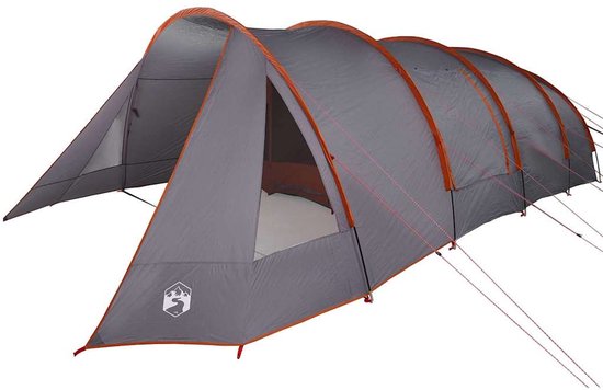 vidaXL - Tunnel - Tent - voor - 6 - Personen - Grijs - en - Oranje - 778 - x - 356 - x - 210 - cm van Merkloos