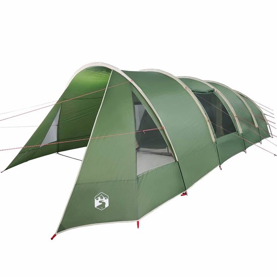 vidaXL - Tunnel - Tent - voor - 6 - Personen - Groen - en - Wit - 890 - x - 470 - x - 220 - cm