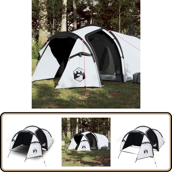vidaXL Tunneltent - 2-persoons - Waterdicht - Wit Kampeerten - Tunneltent - Tweepersoons Tent - Campinguitrusting - Waterproof Tent van VidaXL