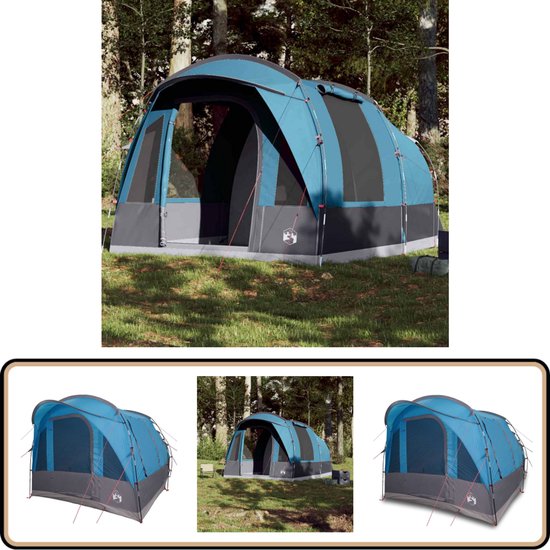 vidaXL Tunneltent - 3-persoons - Waterdicht - Blauw Kampeerten - Tunneltent - Campingtent - Tent - Waterproof Tent van VidaXL
