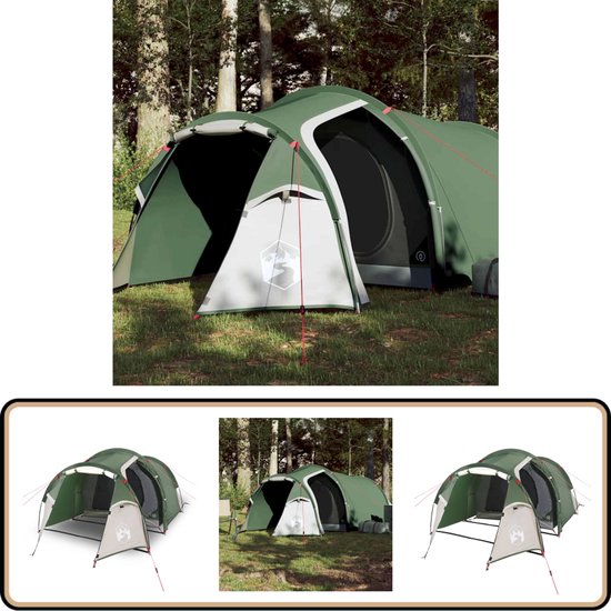 vidaXL Tunneltent 3-persoons waterdicht groen Kampeerten - Tunneltent - Campingtent - Groene Tent - Waterdichte Tent van VidaXL