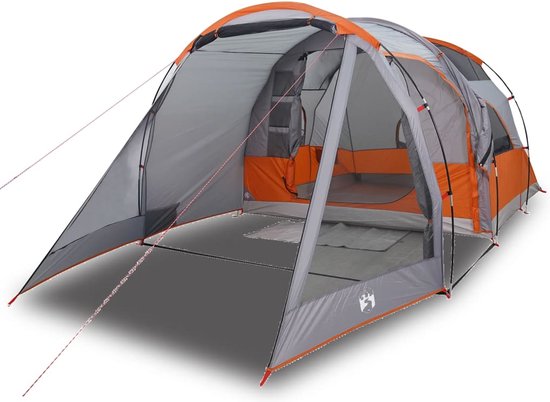 vidaXL - Tunneltent - 4-persoons - waterdicht - grijs van vidaXL