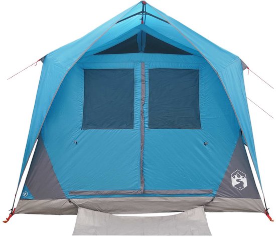 vidaXL - Tunneltent - 6-persoons - Blauw - Polyester - en - Staal