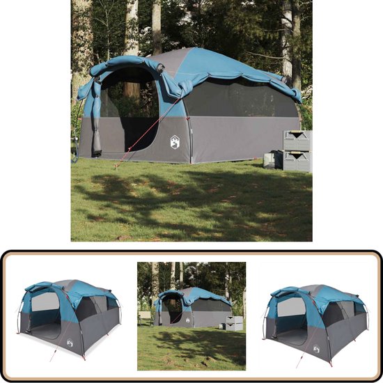 vidaXL Tunneltent - 6-persoons - Waterdicht - Blauw Familietent - Tunneltent - Campingtent - Buitenleven - Kampeertent van Vidaxl