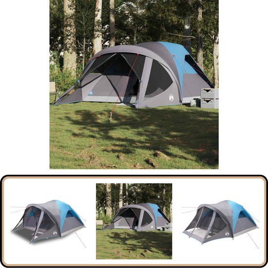 vidaXL Tunneltent - 6-persoons - Waterdicht - Blauw Familietent - Tunneltent - Campingtent - Caravan Accessoires - Watersport van Vidaxl