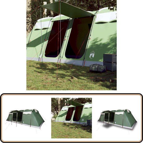 vidaXL Tunneltent - 8-Persoons - Waterdicht - Groen Kampeeruitrusting - Gezinstent - Tunneltent - Campingtent - Watersdichte Tent van VidaXL
