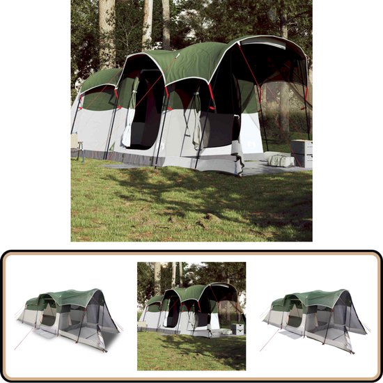 vidaXL Tunneltent - 8-persoons - Waterdicht - Groen Kampeeruitrusting - Gezinstent - Tunneltent - Waterdichte Tent - Windbestendige Tent van Vidaxl