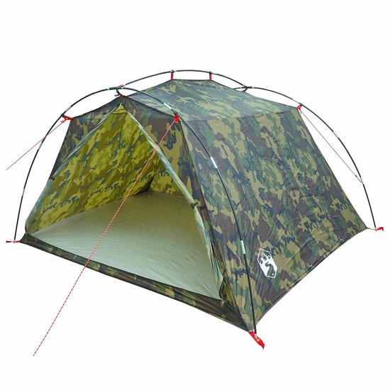 vidaXL - Tunneltent - Camouflage - 4-persoons - 185T - Polyester - met - PU - Coating