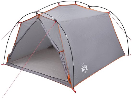 vidaXL - Tunneltent - Grijs - en - Oranje - 2-persoons