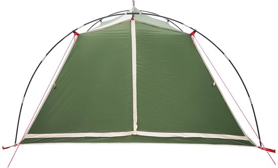 vidaXL - Tunneltent - Groen - 4-persoons - 185T - Polyester - met - PU - Coating