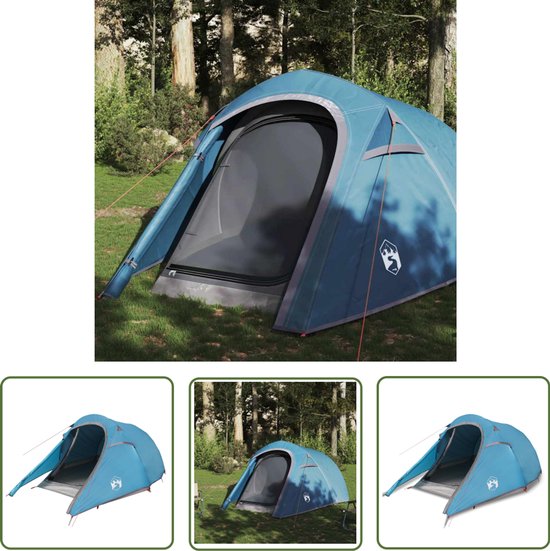 vidaXL Tunneltent - Kampeer Tent - Tunneltent 3-persoons waterdicht blauw - Blauwe Tent - 3 Persoons Tent - Waterdichte Tent van Merkloos