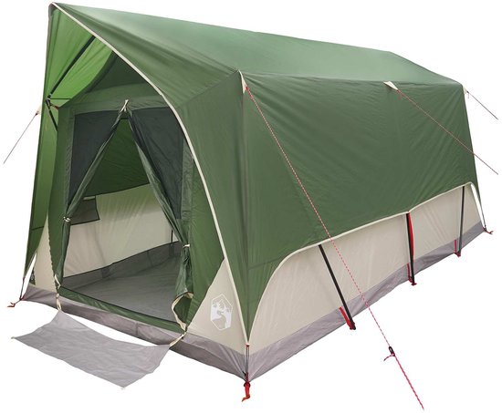 vidaXL - Tunneltent - met - dak - Groen - 8-persoons - Polyester - en - Staal