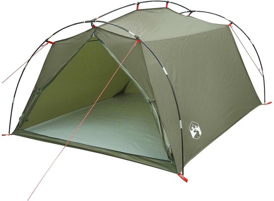 vidaXL - Tunneltent - Olijfgroen - 2-persoons - 185T - Polyester - met - PU - Coating