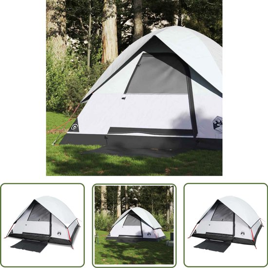 vidaXL Tweepersoons Tent - Koepeltent - Koepeltent 2-persoons waterdicht verduisterend stof wit - Campingtent - Festivaltent - Waterdichte Tent van Merkloos