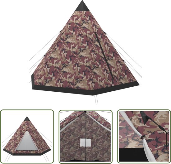 vidaXL Vier Persoons Tent - Kampeer Tent - Tent 4-persoons meerkleurig - Tent Groen - Festivaltent - Outdoor Tent van Merkloos