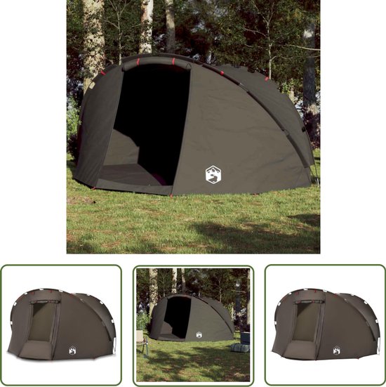 vidaXL Vis Tent - Kampeer Tent - Vistent 5-persoons waterdicht bruin - Tent 5 Persoons - Bruine Tent - Waterdichte Tent van Merkloos