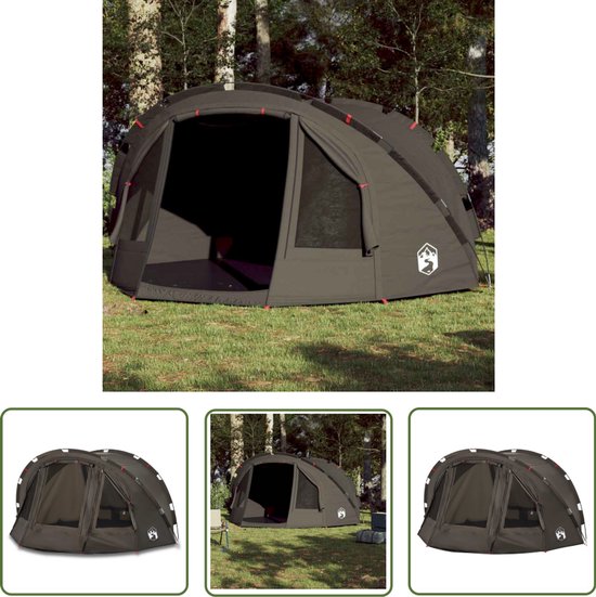 vidaXL Vis Tent - Kampeerten - Vistent 4-persoons waterdicht bruin - Bivaktent - Bruine Tent - Watersdichte Tent van Merkloos