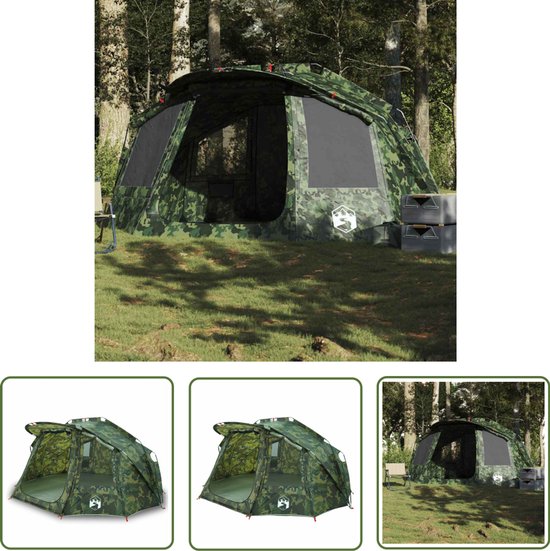 vidaXL Vissershut - Vis Tent - Vistent 5-persoons waterdicht camouflage - Campingtent - Outdoor Tent - Watersport Tent van Merkloos