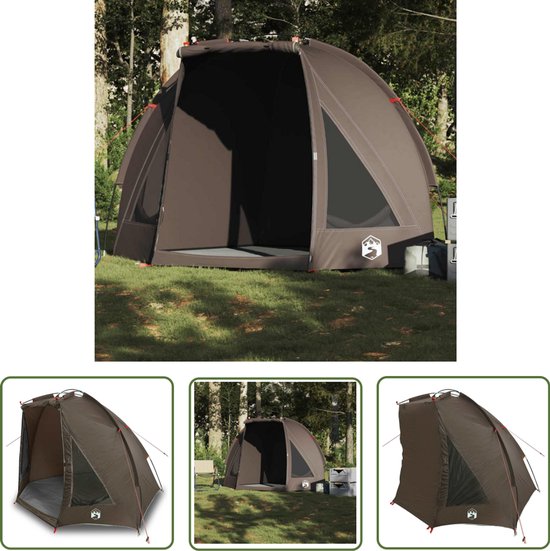 vidaXL Vissershut - Vis Tent - Vistent waterdicht bruin - Watersporttent - Visserij Benodigheden - UV Bescherming van Merkloos
