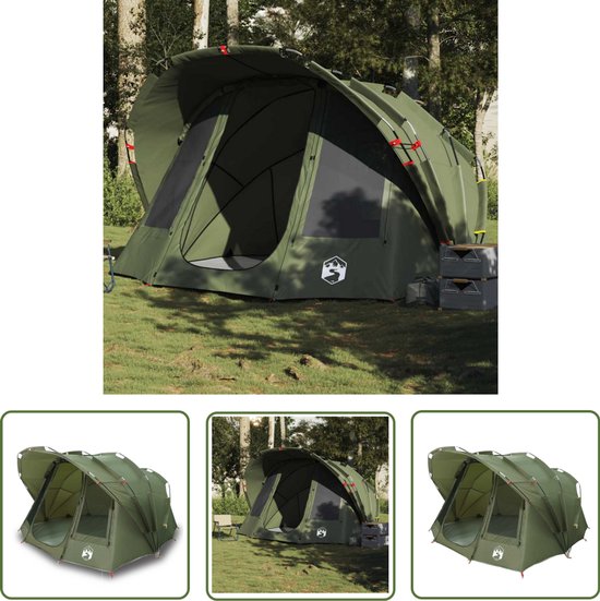 vidaXL Vissershut - Vistent - Vistent 5-persoons waterdicht olijfgroen - Visplek - Watersporttent - Campingtent van Merkloos