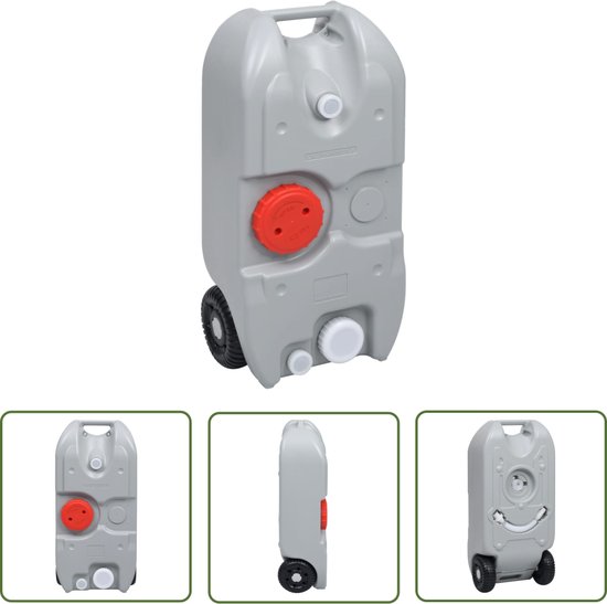 vidaXL Wateropbergers - Watertank - Watertank op wielen 40 L grijs - Drinkwatertank - Campingequipment - Tuingereedschap van Merkloos