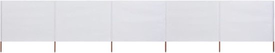 vidaXL - Windscherm - 5-panelen - 600x120 - cm - stof - zandwit van VidaXL