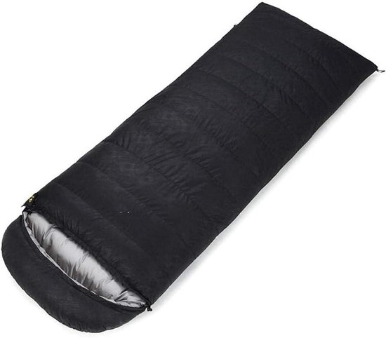 Vier Seizoenen Slaapzak - Outdoor Slaapzak Ultralight - Kamperen en Hiken - Waterdichte Scheurbestendige Buitenkant - 220x75cm - Zwart