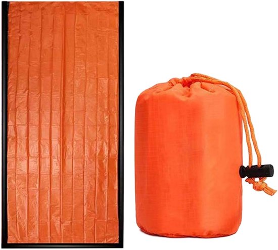 Vier seizoenen slaapzak - Warme slaapzak - Kamperen en trekken - Inclusief compressiezak - 213x91cm - Oranje