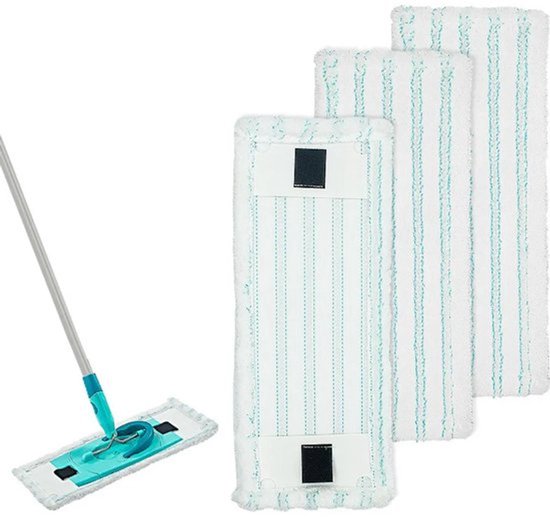 Vier vervangende mophoezen Geschikt voor LEIFHEIT CLEAN TWIST M ERGO MICRO DUO, vervangende microvezelmoppads voor de platte mop, en accessoires voor de natte en droge mopkop. van VIER