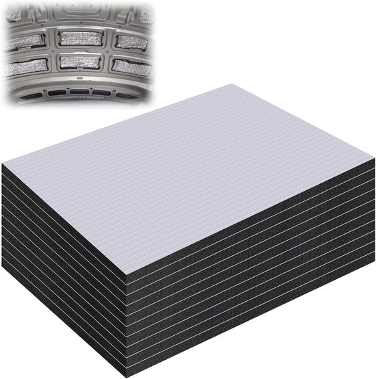Vijfdelige Geluidsisolatiematten voor Auto, 25 x 18 cm, Zelfklevende Isolatiematten, Aluminium Butyl Isolatie, Vervangingsisolatie voor Brandwerend, Vochtwerend en Waterdicht